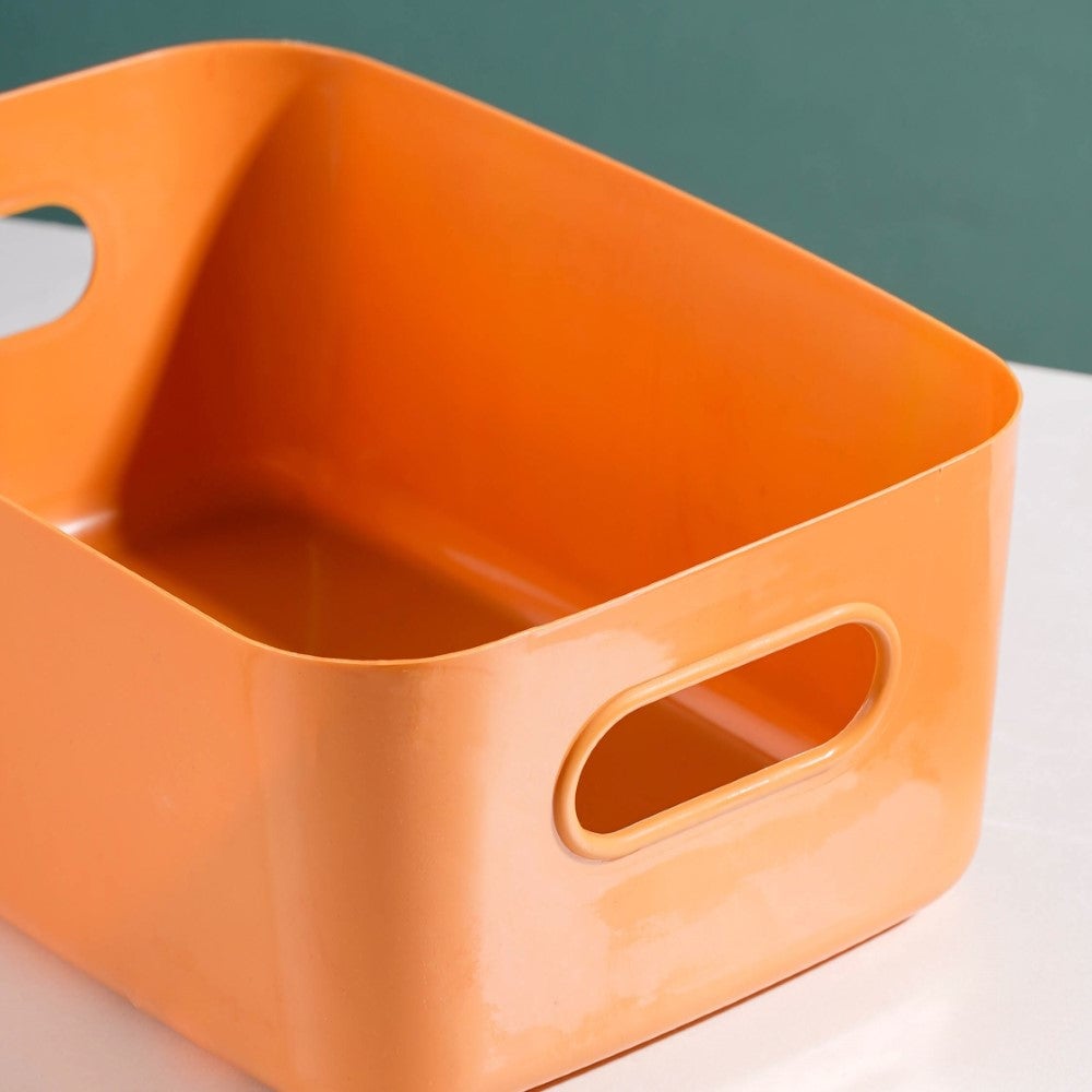 Multipurpose Storage Basket Orange Set Of 2 11 Inch