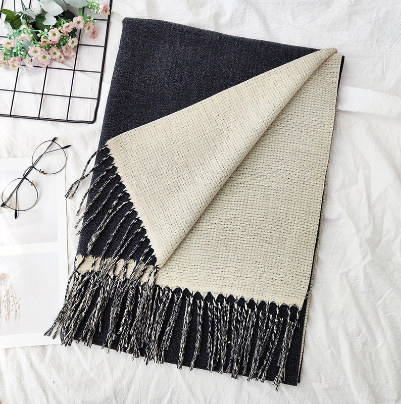 Unisex Sweet Minimalist Solid Color Imitation Cashmere Polyester Scarf