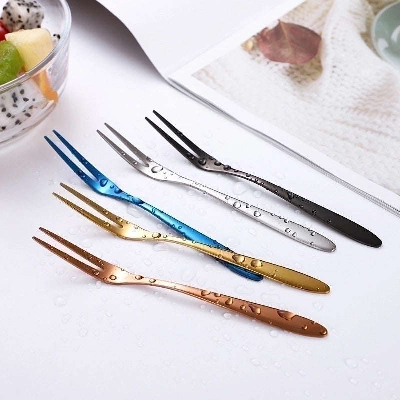 Casual Solid Color Stainless Steel Fruit Fork