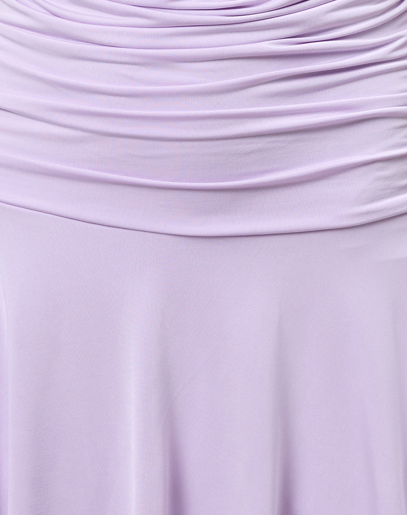 Yasmin Bandeau Mini Dress in Slinky Lilac