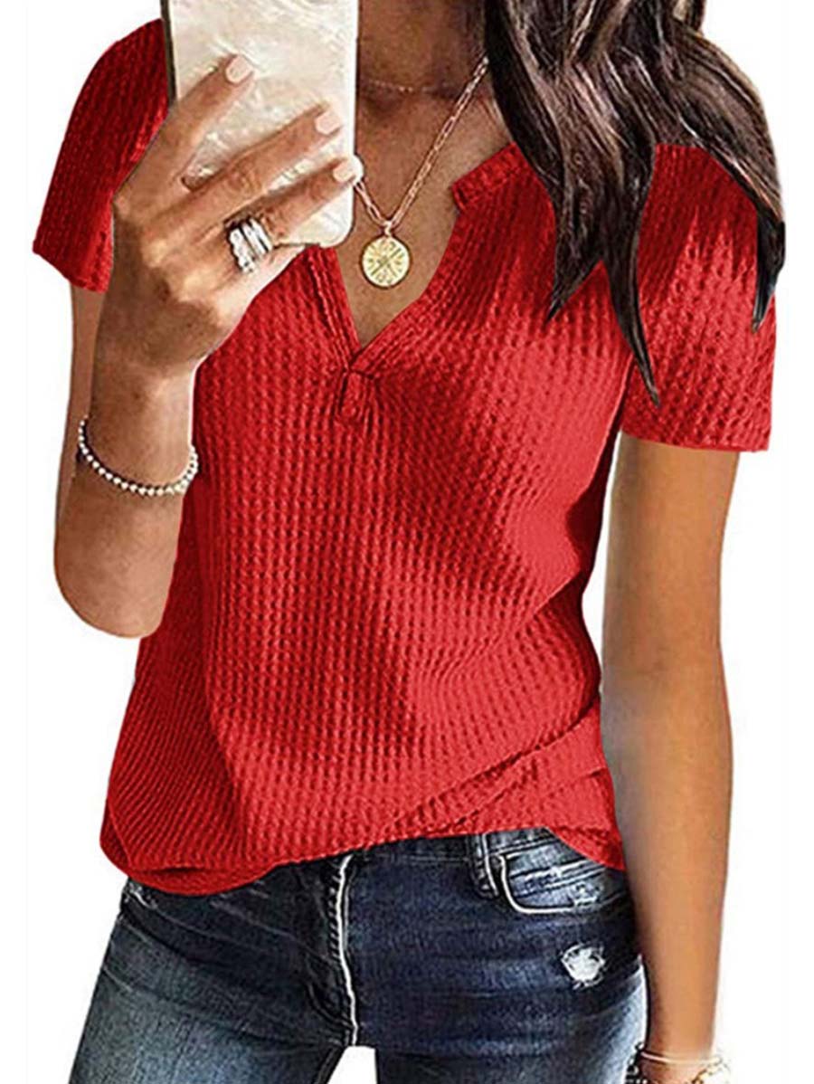 V-Neck Solid Color T-Shirt (16 colors)