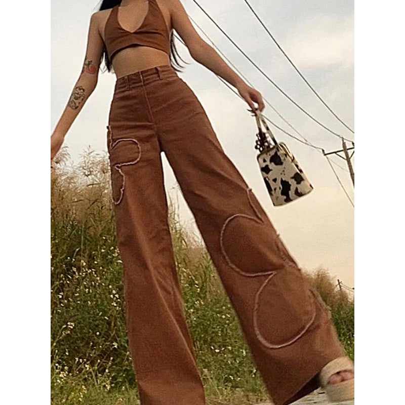 Patchwork Streetwear Baggy Jeans For Women