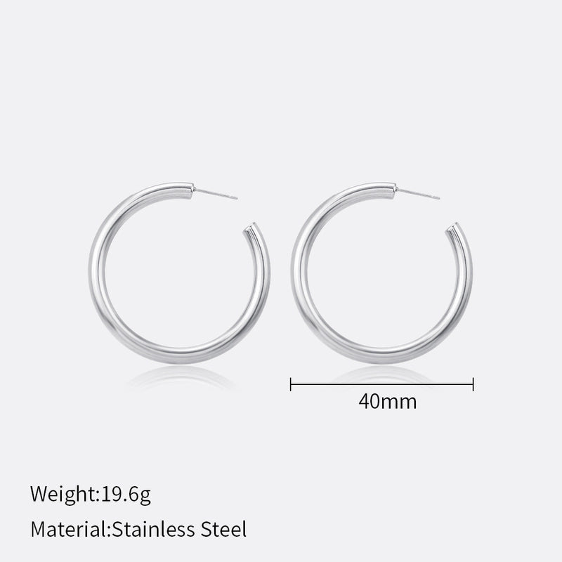 1 Pair Minimalist Solid Color Plating 304 Stainless Steel Stainless Steel Earrings