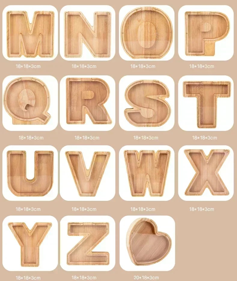 (🔥Summer Hot Sale Now-50% Off) Personalized Wooden Letter Piggy Bank - FREE SHIPPING