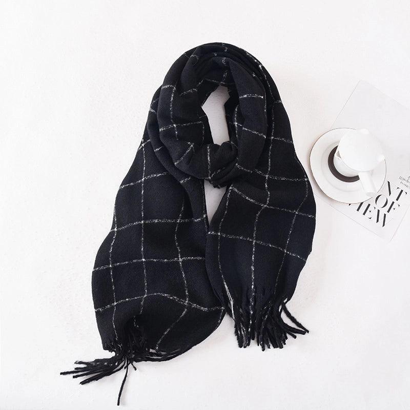 Women's Basic Plaid Imitation Cashmere Polyester Scarf
