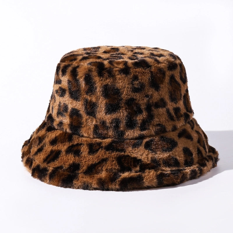 Unisex Streetwear Leopard Flat Eaves Bucket Hat