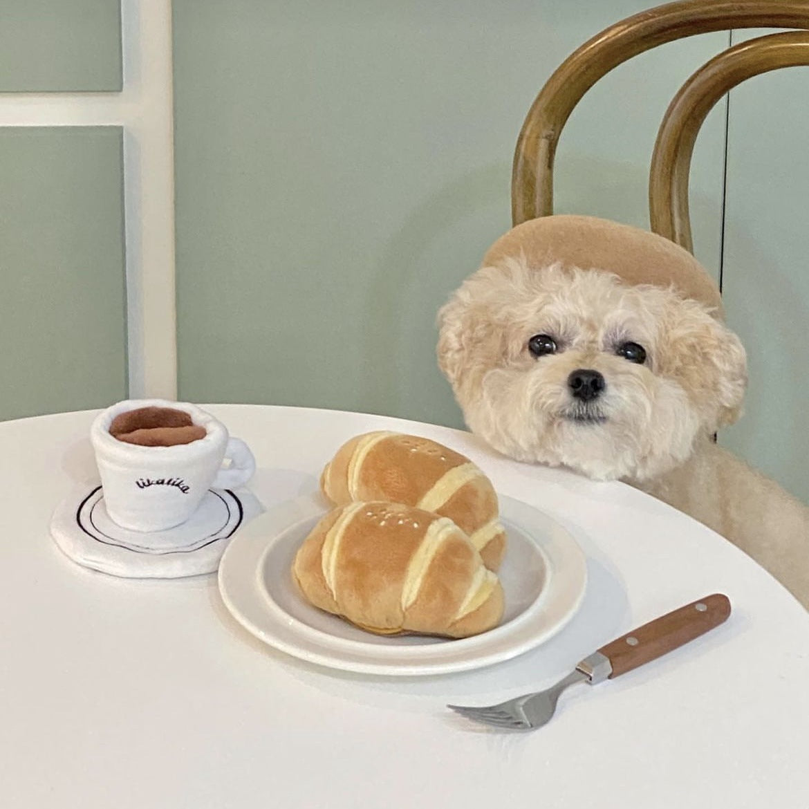 Bread/Coffee/Cake Squeaky Dog Toy