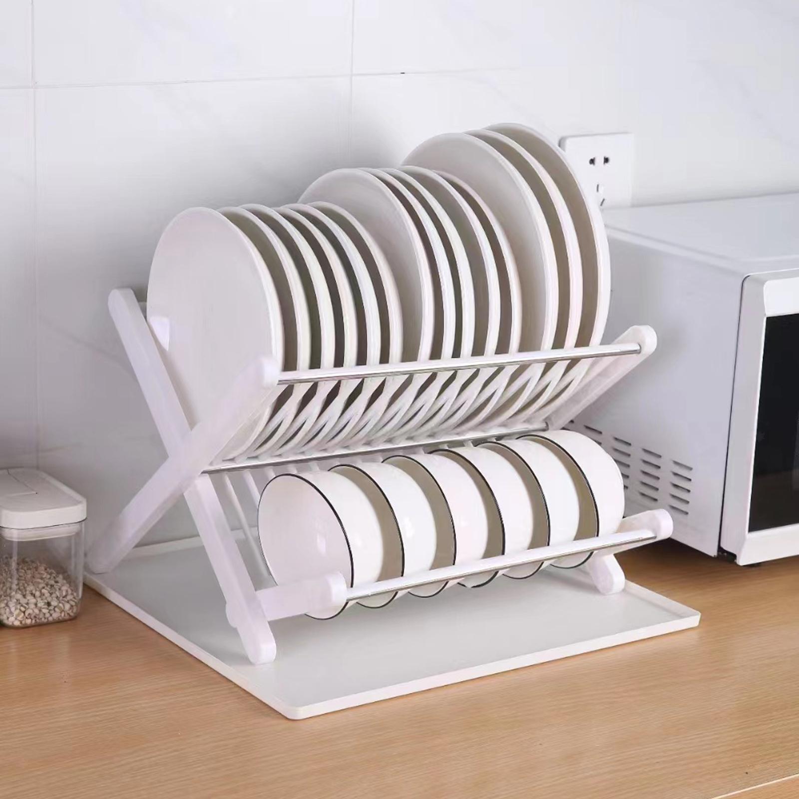 Foldable Dish Rack . Folding Storage Rack for Dishes