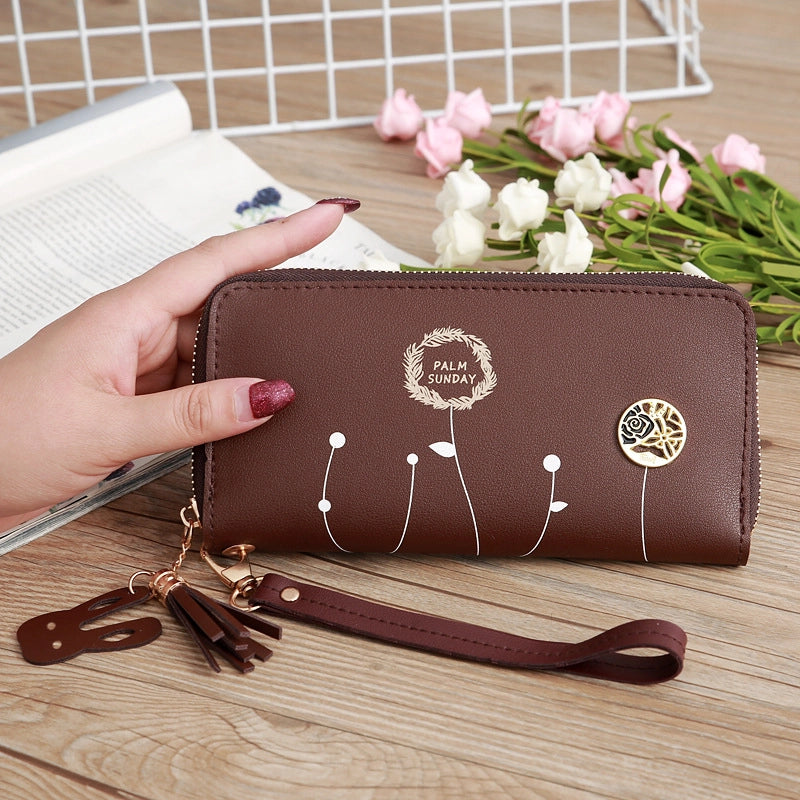 Korean Printing Medium Long Single Pull Wallet