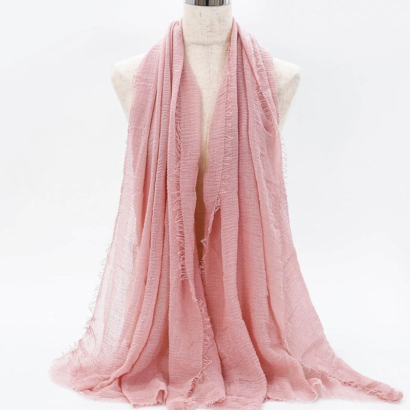 Women's Elegant Minimalist Solid Color Cotton Shawl
