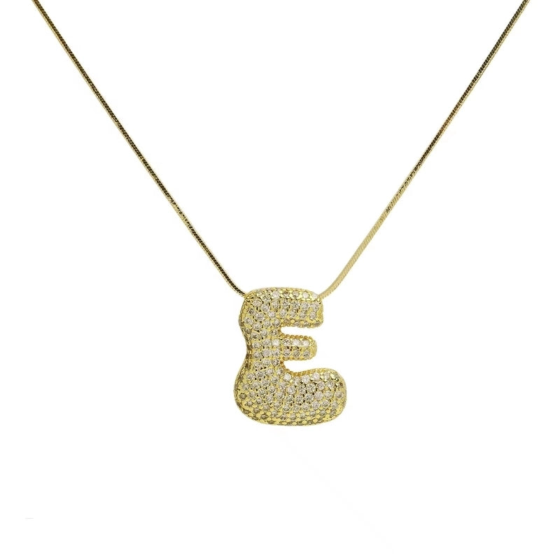Minimalist Classic Style Letter Copper Plating 18K Gold Plated Pendant Necklace