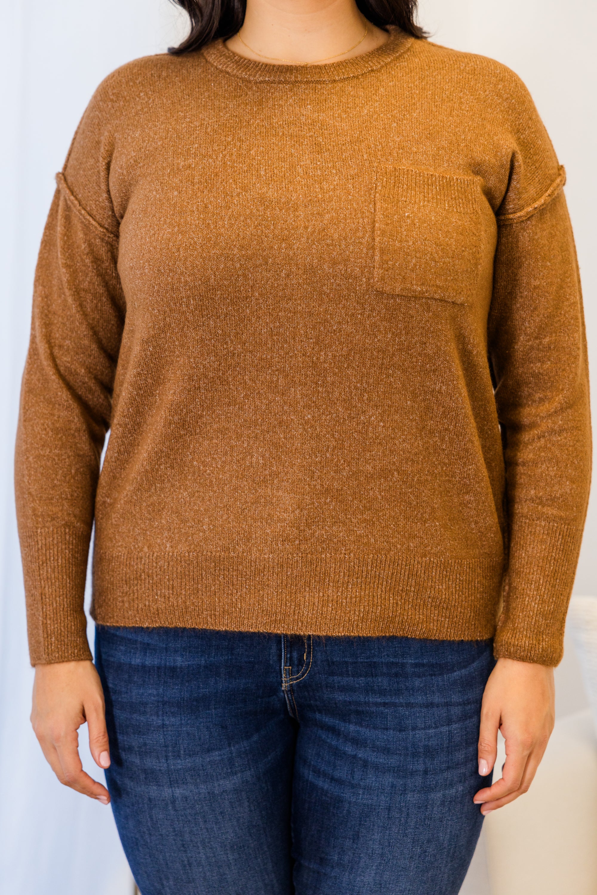 Unwind Your Mind Pullover. Heather Deep Camel