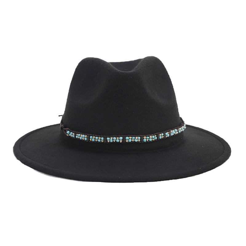 New Black Hat Panama Hat Western Denim Jazz Hat Vintage Felt Hat