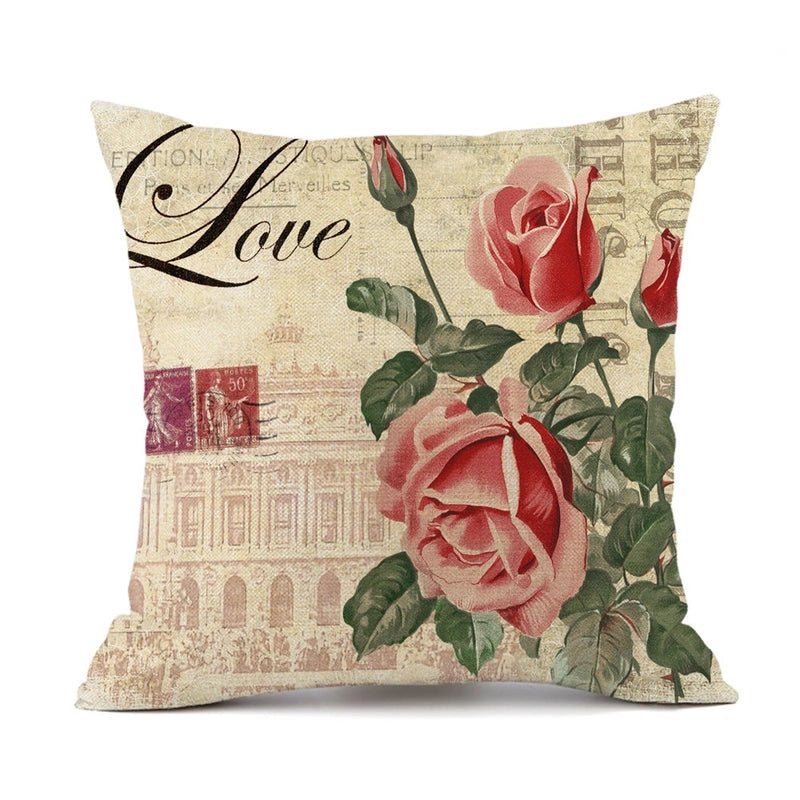 Pastoral Sunflower Linen Pillow Cases