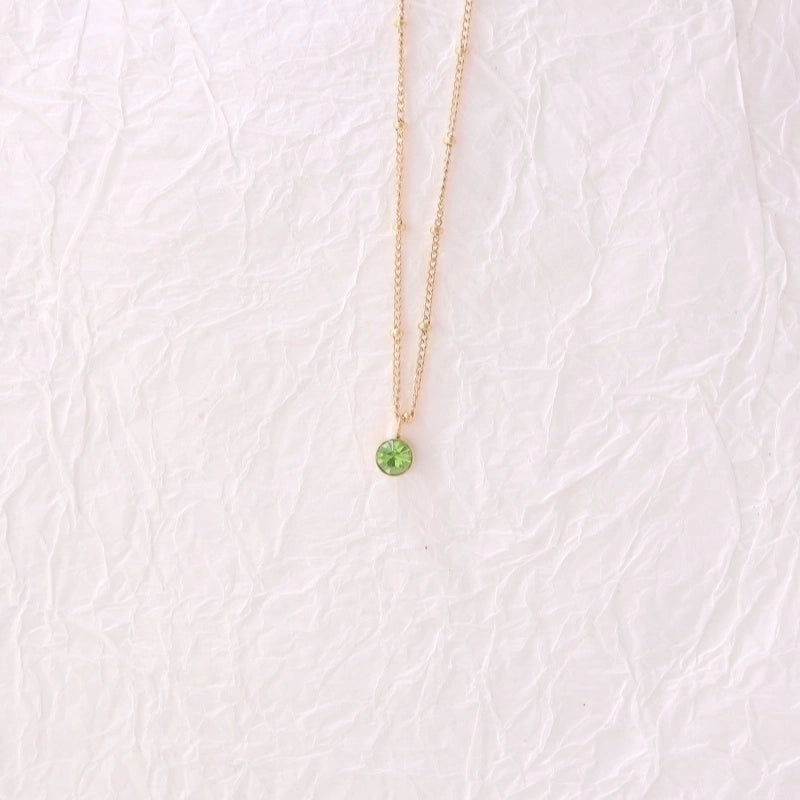 316 Stainless Steel  18K Gold Plated Minimalist Classic Style Plating Inlay Solid Color Artificial Rhinestones Pendant Necklace