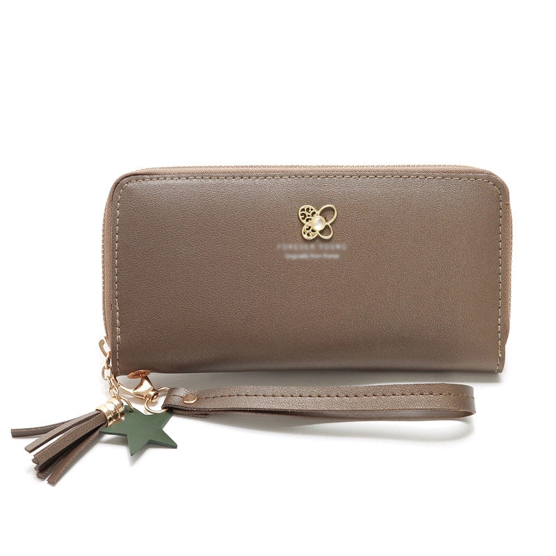 Korean Mid-length Four-leaf Zipper Multi-card Wallet