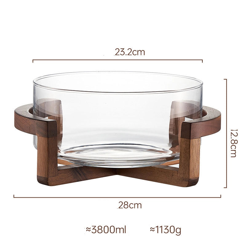 Casual Solid Color Wood Glass Fruit Plate Fruit Fork 1 Piece