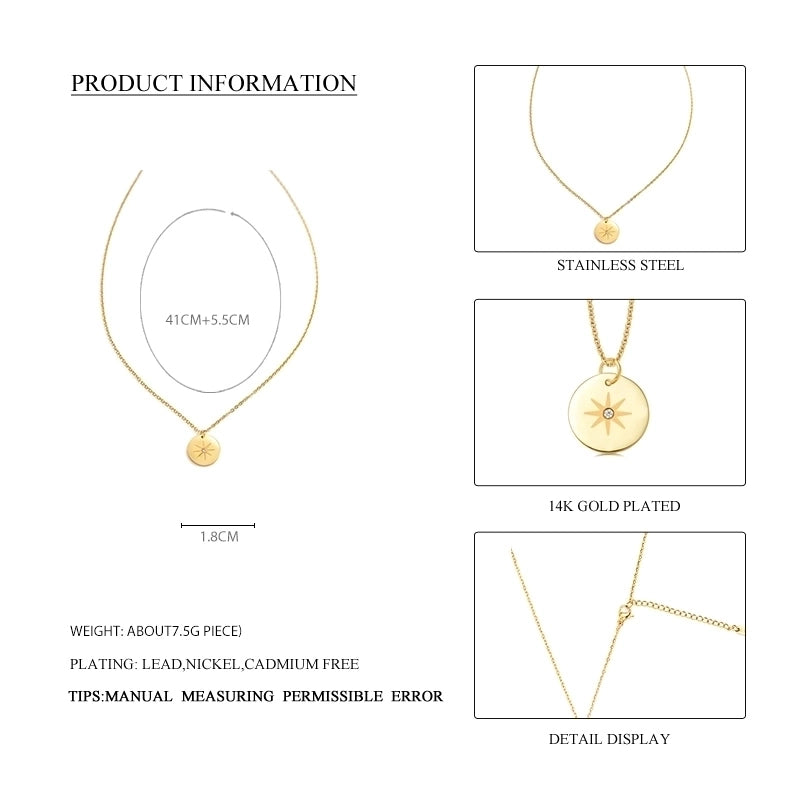 Minimalist Geometric 304 Stainless Steel 18K Gold Plated Plating Necklace