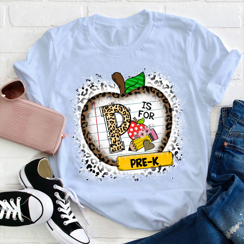 Personalized Leopard Apple Is For Grade Teacher T-Shirt