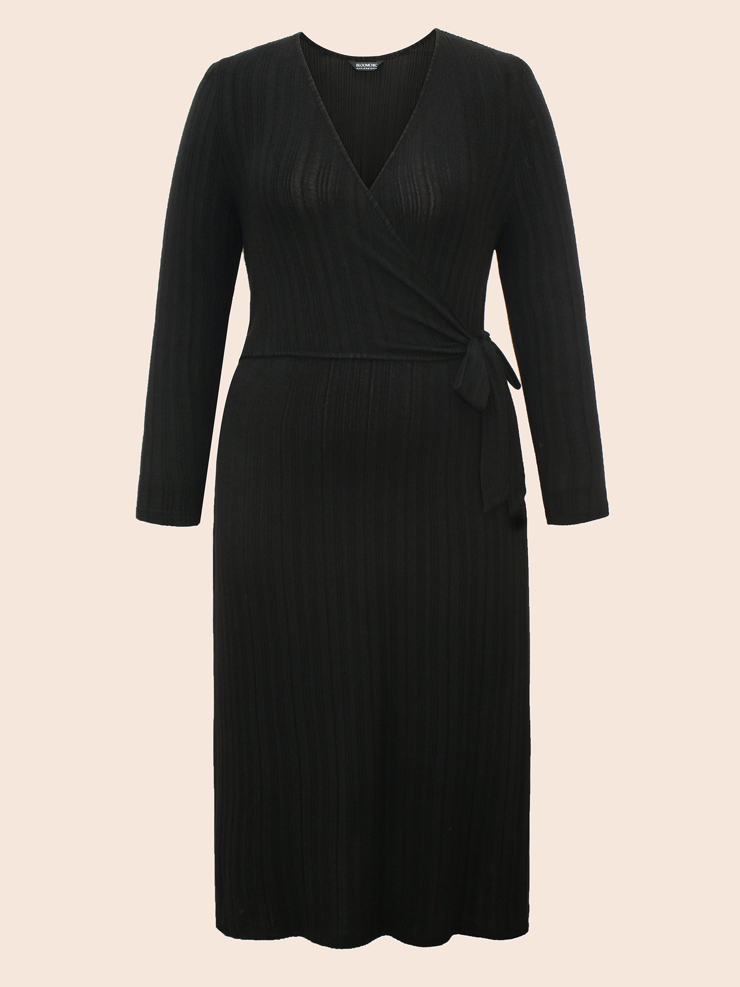 Airy Cozy Waist-Tie Wrap Midi Dress