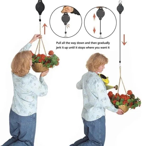 🪴🦜Plant Pulley Set For Garden Baskets Pots. Birds Feeder