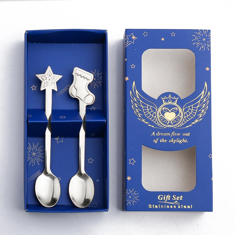Christmas Cute Christmas Socks Gingerbread Snowman 410 Stainless Steel Spoon 1 Piece 1 Set