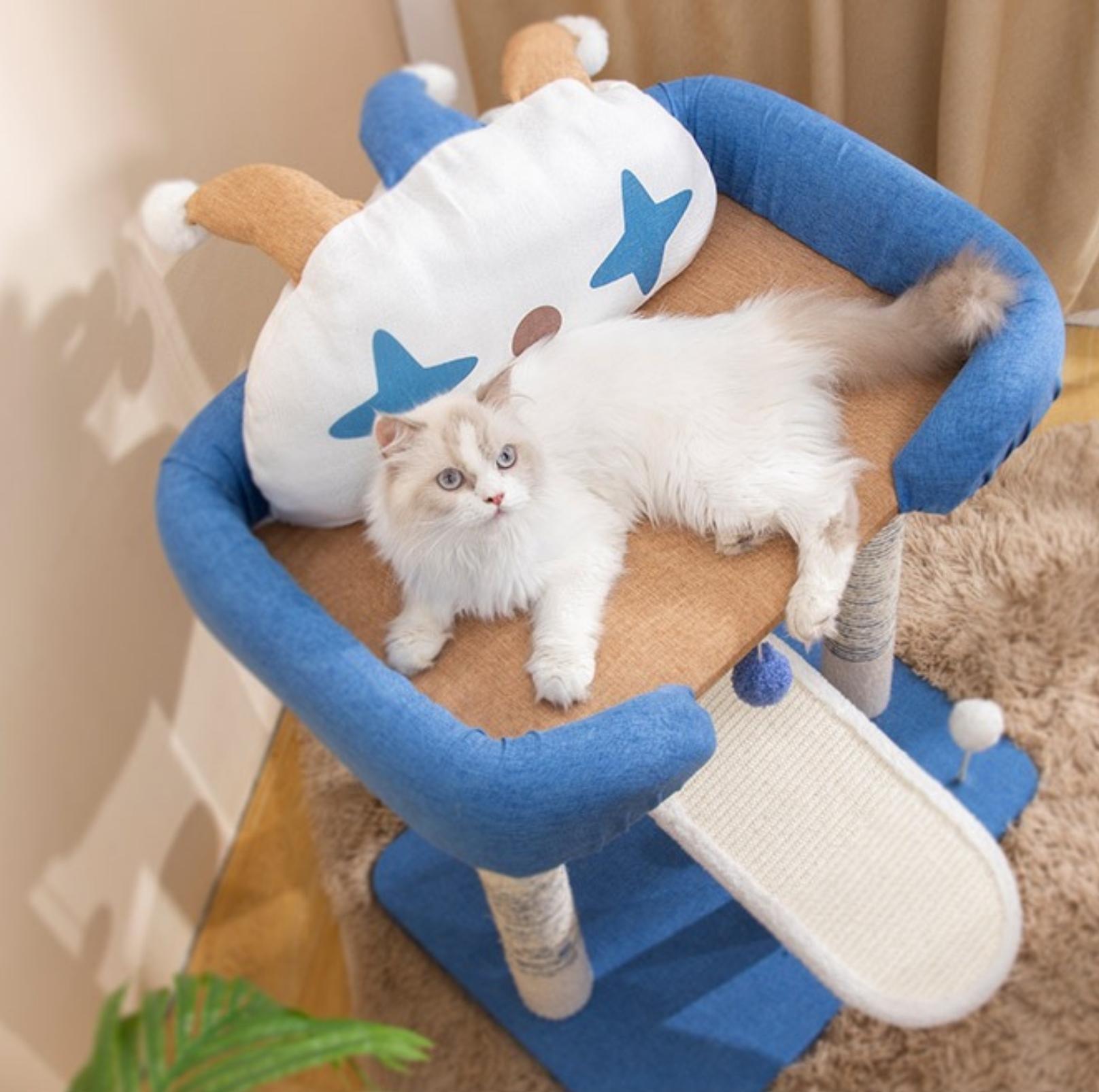 Circus Style Cat Climbing Tree with Lounge & Scratching Post