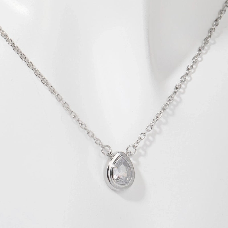 Copper Casual Minimalist Commute Oval Plating Inlay Zircon Pendant Necklace