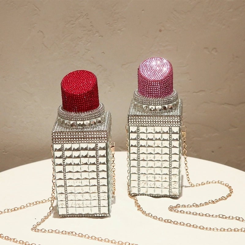 Women's Small Plastic Geometric Elegant Square Lock Clasp Chain Bag