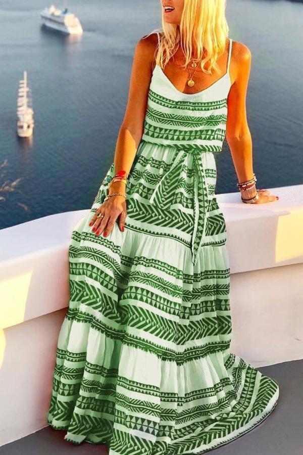 Geometric Printed Maxi Dress (2 Colors)