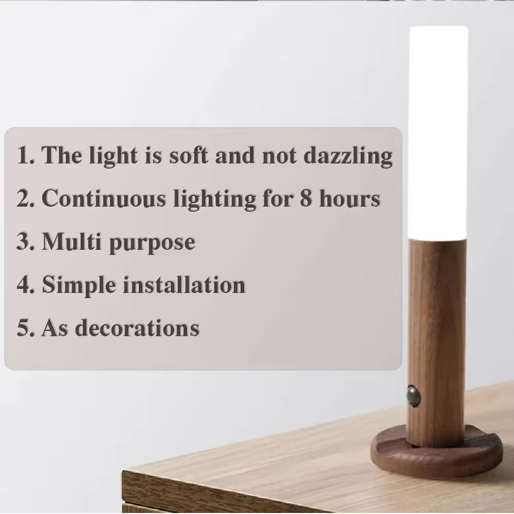 Modern rechargeable Wall-Mounted Wooden LED Light