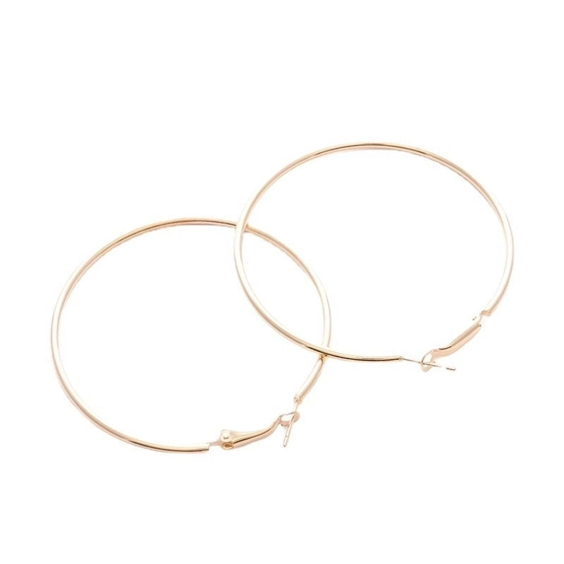 1 Pair Minimalist Solid Color Stainless Steel Hoop Earrings