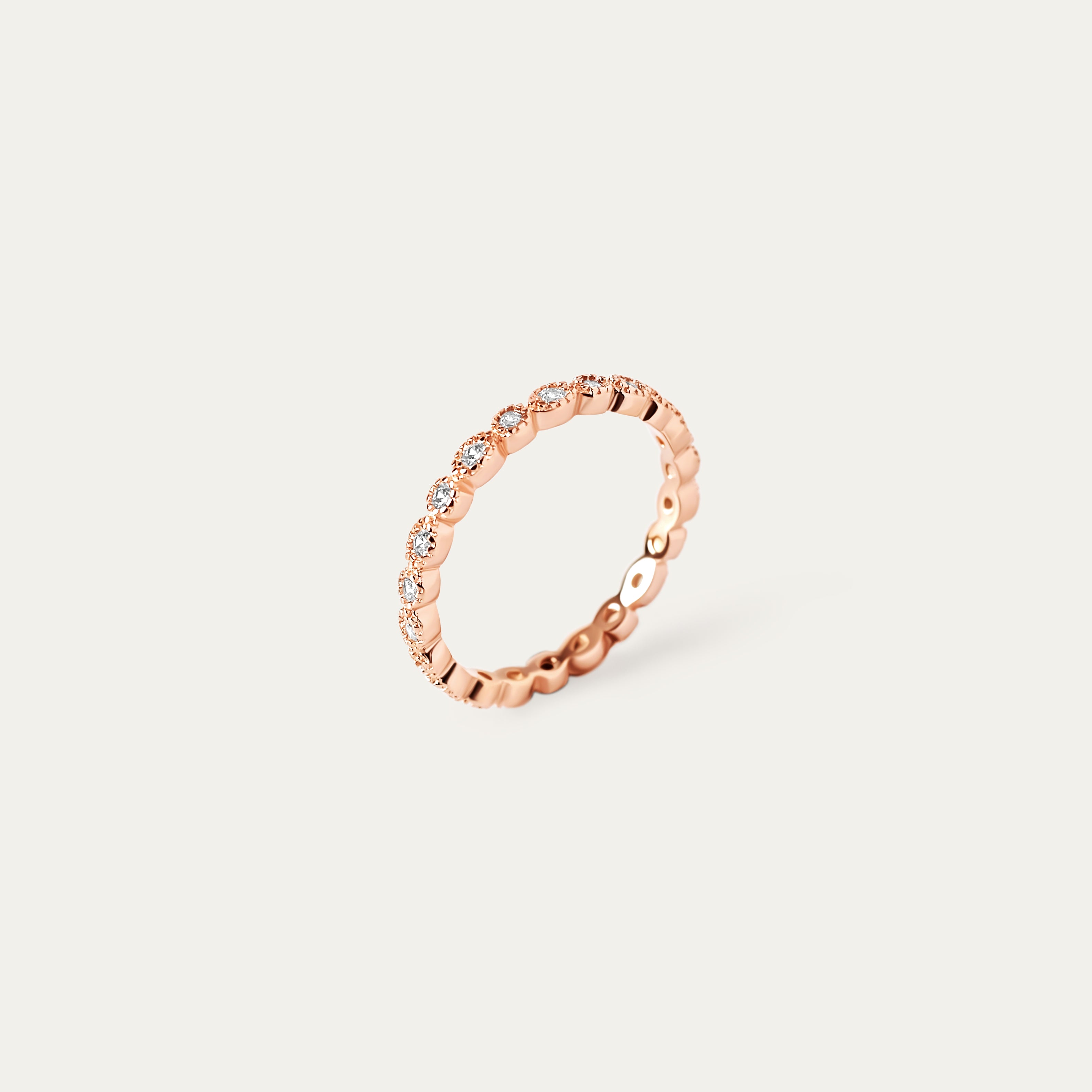 Amora CZ Ring (18K Rose Gold Vermeil. Size 6)