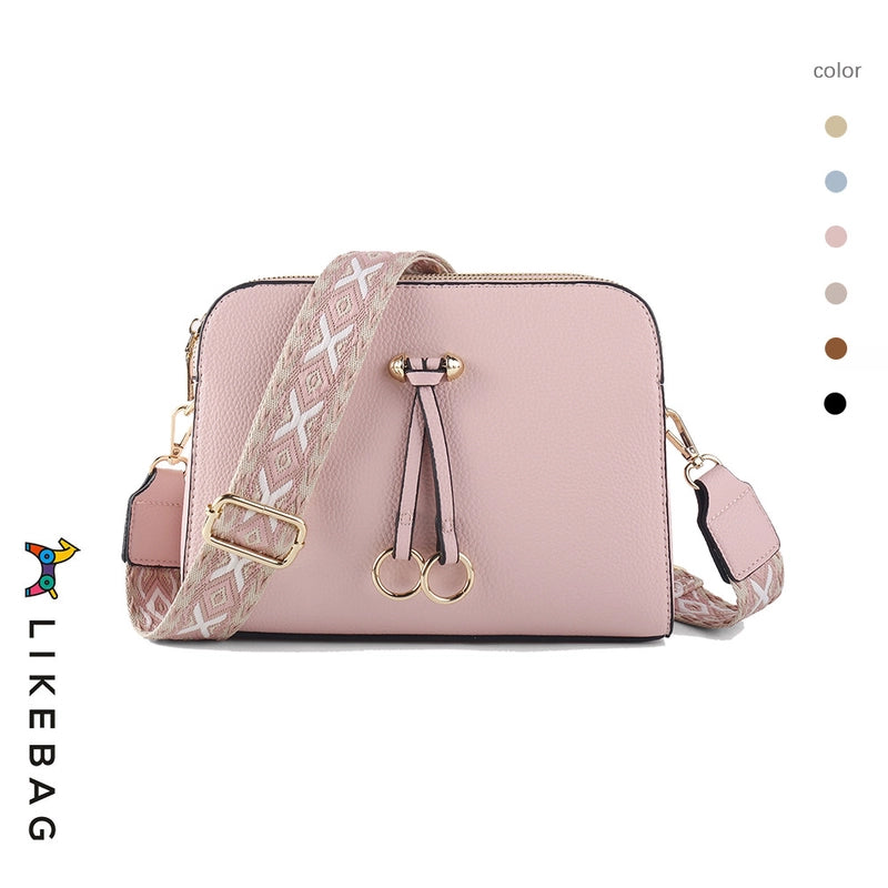Women's Medium Pu Leather Solid Color Basic Classic Style Zipper Crossbody Bag