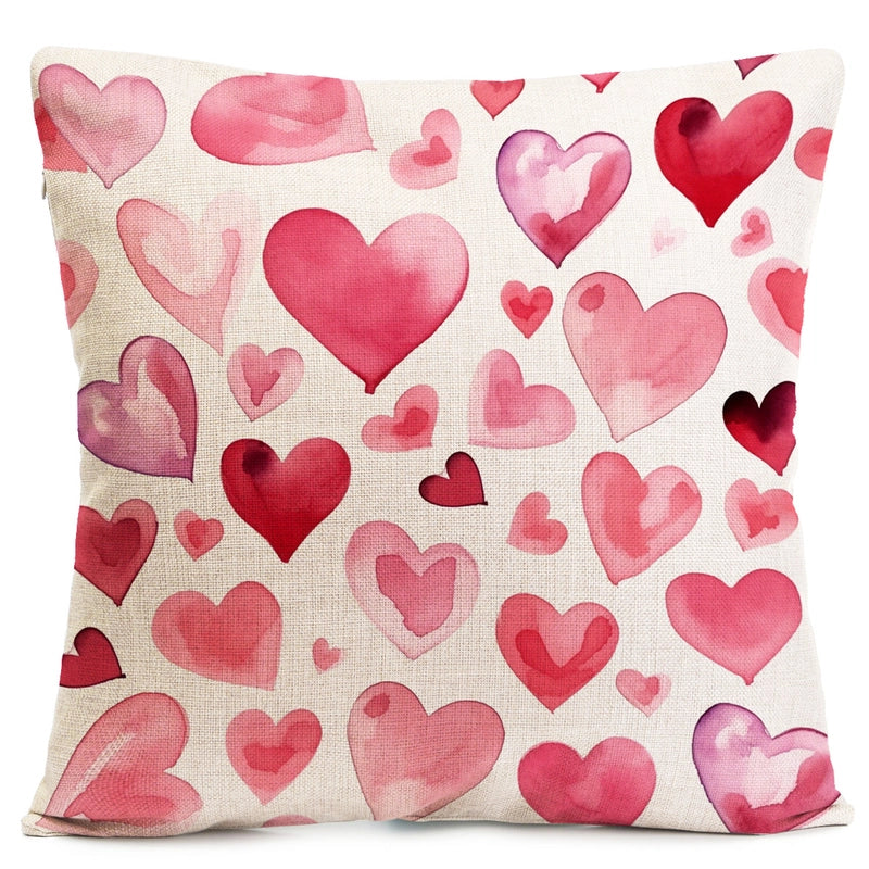 Valentine'S Day Elegant Lady Minimalist Heart Shape Linen Polyester Pillow Cases Couch & Sofa Decor