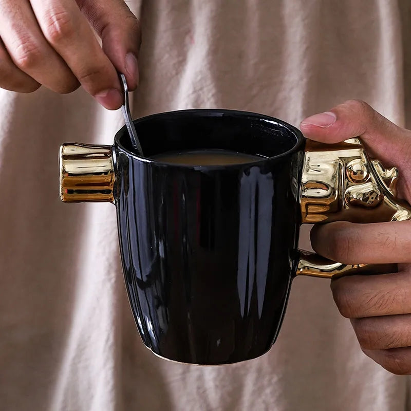 LUXOR CERAMIC CUP - REVOLVER SHAPE