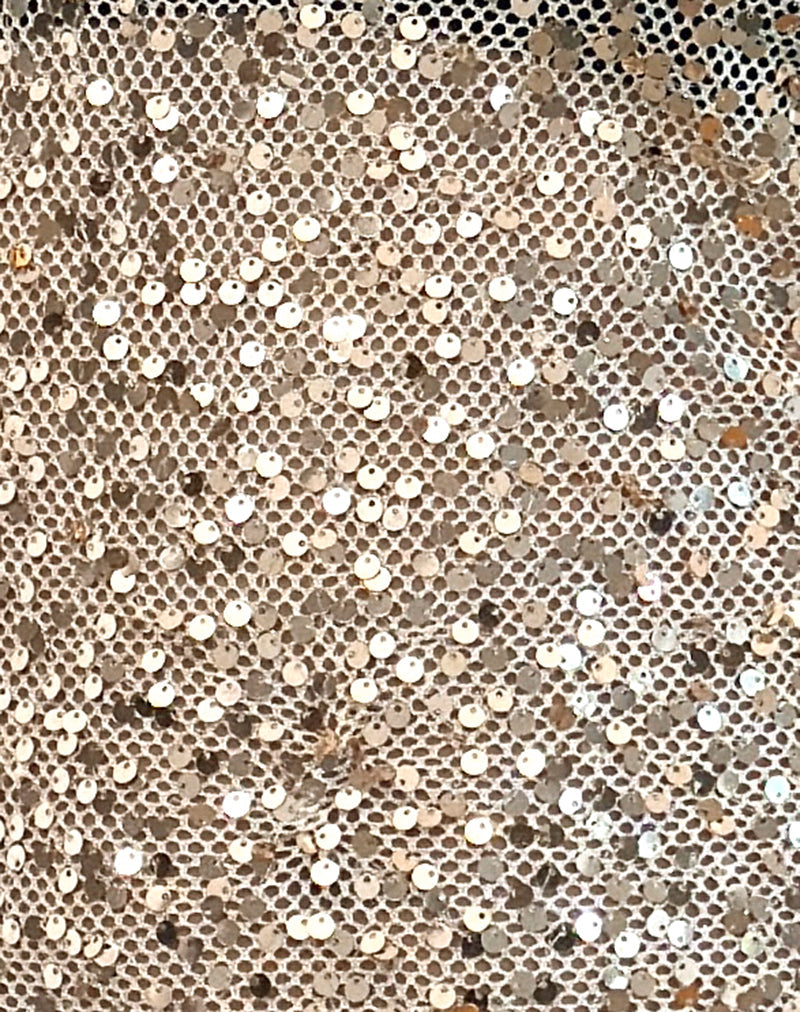 Dudley Vest Top in Sequin Mesh Gold