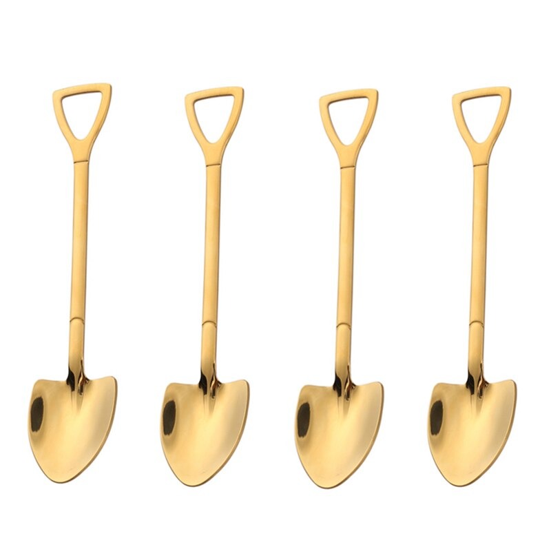 4-piece Stainless Steel Shovel Teaspoon Set