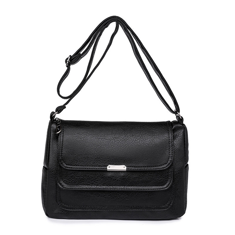 Women's Bag New Fashion Crossbody Shoulder Women's Bag Bags Middle-aged Mother Soft Leather Small Square Bag
