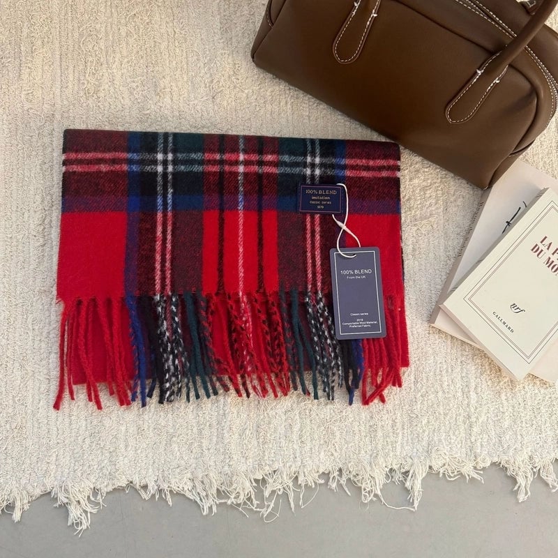 Unisex Minimalist Lattice Imitation Cashmere Scarf