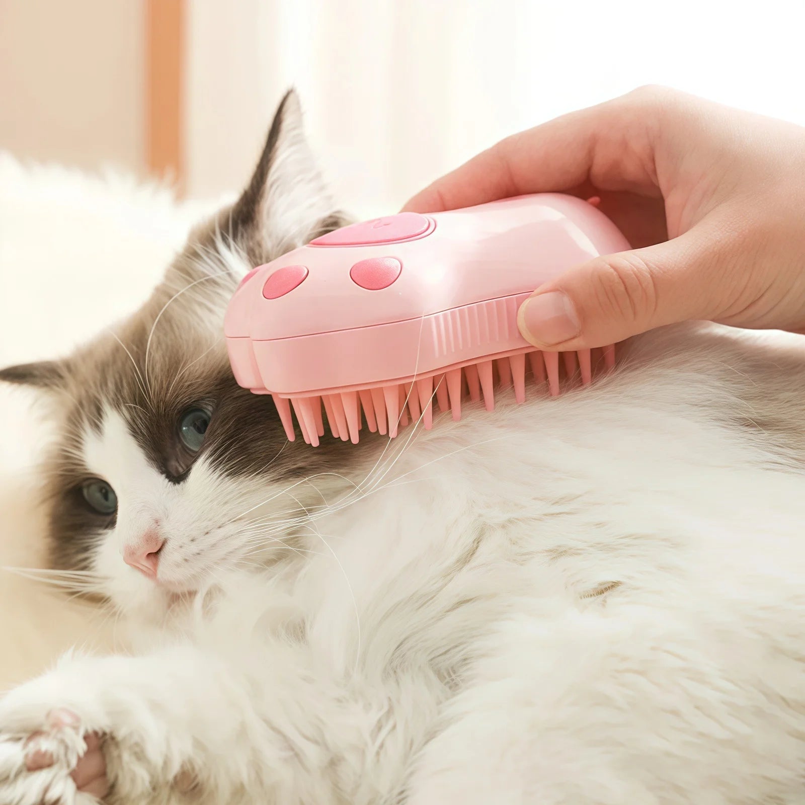 Pet Steamy Brush Pro - 3-in-1 Grooming. Massage & Steam Cleaning Tool