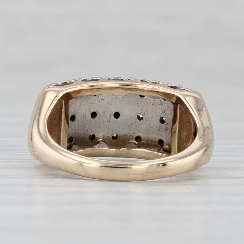 Vintage 0.25ctw Pave Diamond Ring 14k Yellow Gold Size 3.5