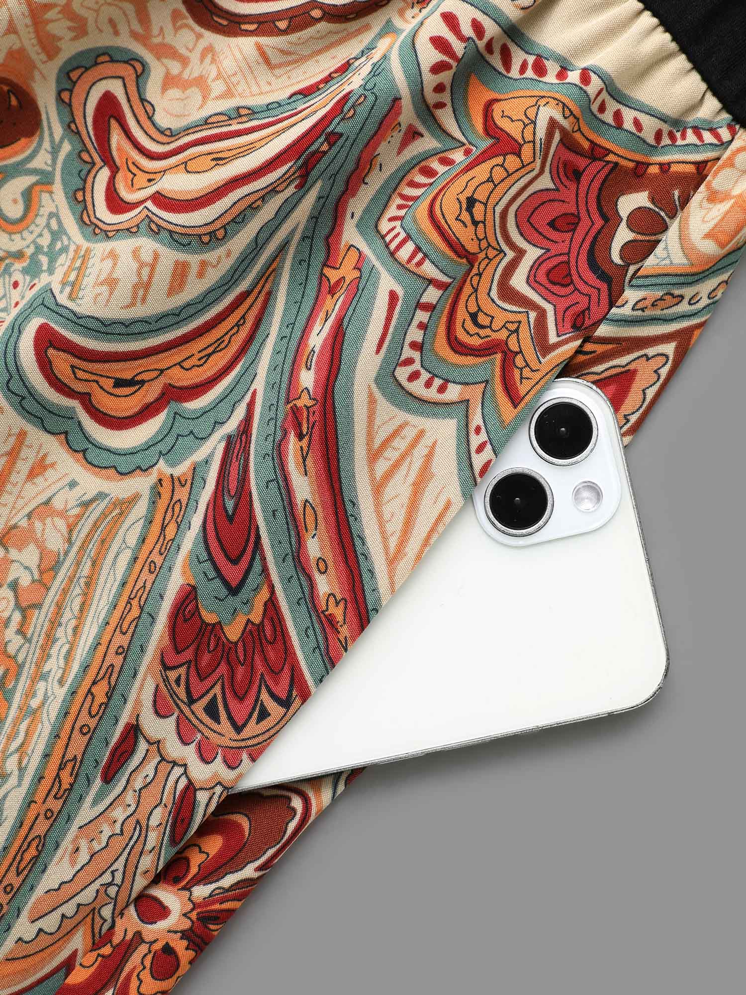 Bandana Print Patchwork Elastic Waist Dress
