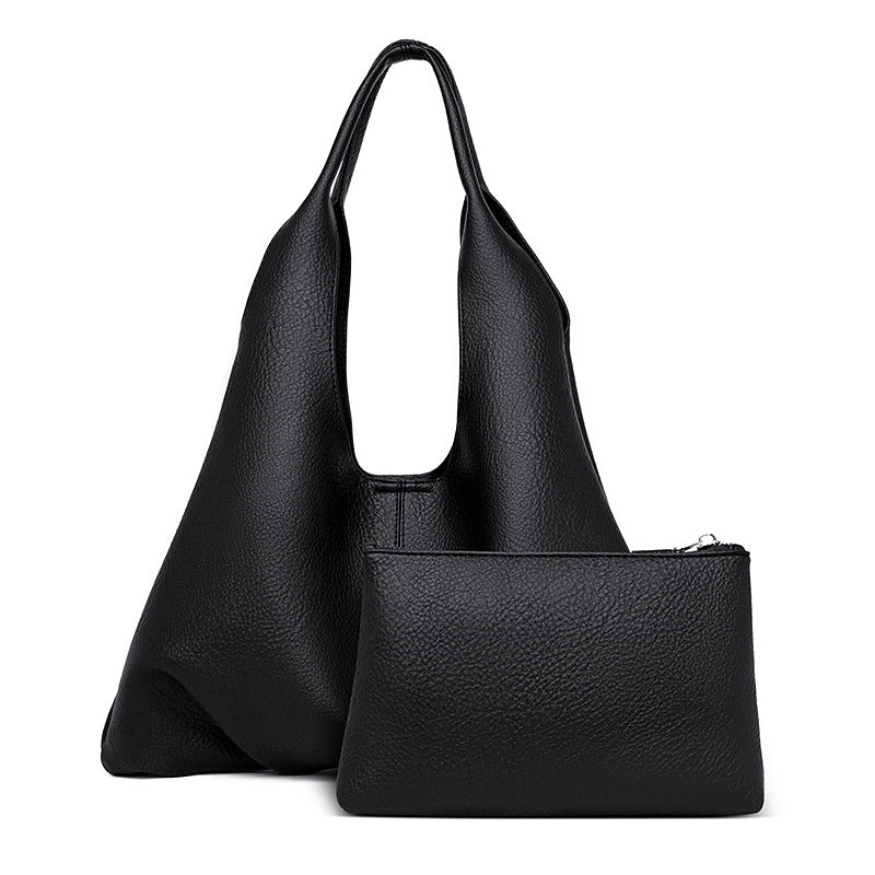 Women's Medium Pu Leather Solid Color Basic Classic Style Bucket Magnetic Buckle Shoulder Bag