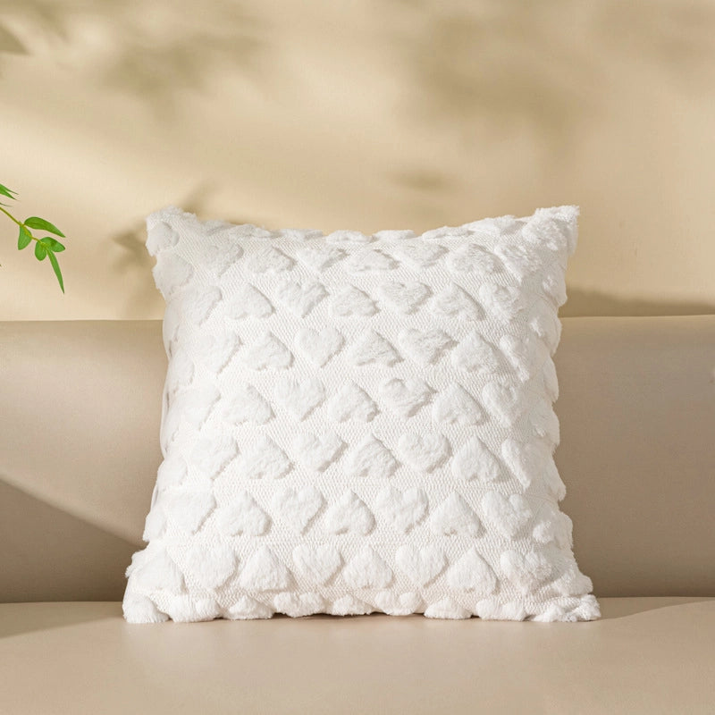Valentine'S Day Elegant Lady Minimalist Heart Shape Plush Pillow Cases Couch & Sofa Decor