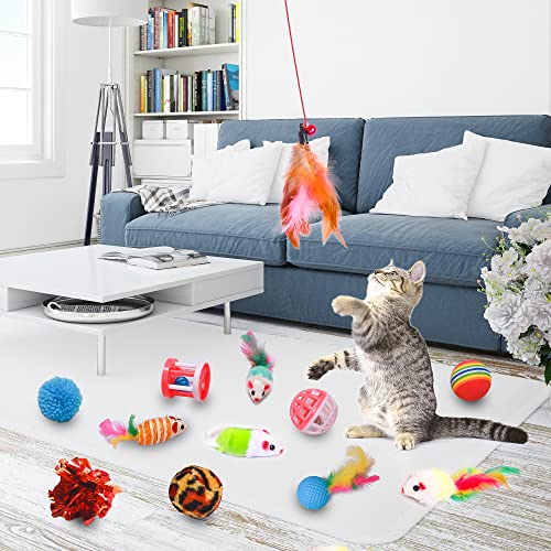 Cat Spring Toy. 15 Pcs Cat Kittens Toys Plastic Colorful Coil Spiral Springs for Swatting. Biting. Hunting. and Active Healthy Play Interactive Cat Toys Indoor Cats