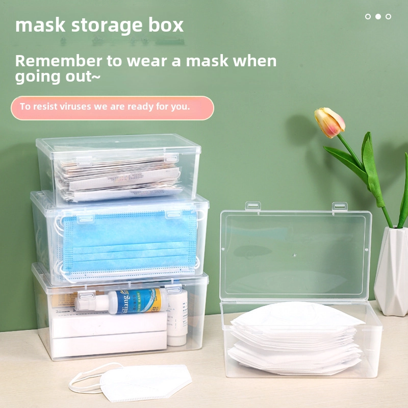 Mask Storage Box Large Capacity Student Storage Mouth And Nose Mask Medicine Box Household Transparent Medicine Box Storage