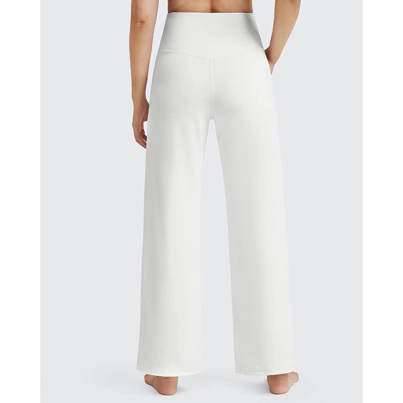 Women Wide Leg Yoga Pants High Waist Stretch Workout Sweatpants With Pockets Casual Straight Leg Pants