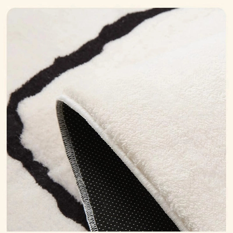 Cute Plaid Cherry Bow Knot Imitation Cashmere Carpet Bathing
