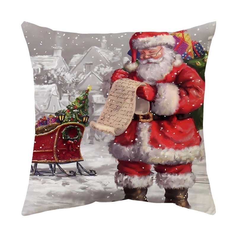 Cute Snowman Short Plush Pillow Cases